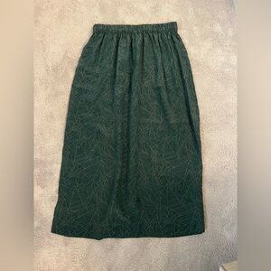 Ali Golden Midi Skirt - green print